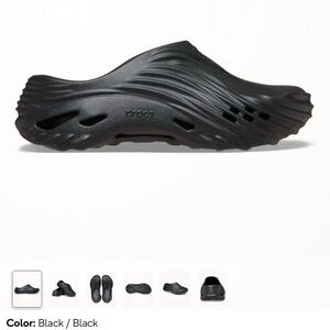 CROCS Men's Black Wave-Textured Slip-On Swim Clog